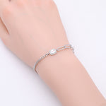 S925 Sterling Silver Square Cubic Zirconia Bracelet