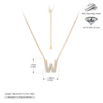 S925 Sterling Silver Simple Zircon Necklace with English Letters