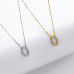 S925 Sterling Silver Simple Zircon Necklace with English Letters