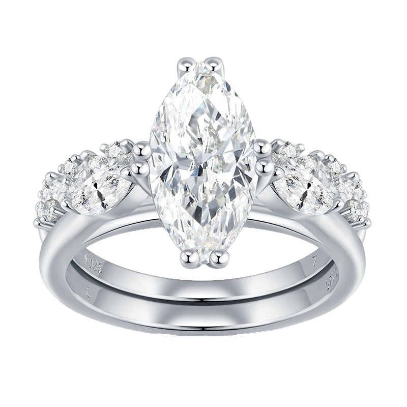 S925 Silver Stackable Moissanite Ring