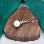 S925 Sterling Silver Moissanite Pendant Pearl Necklace