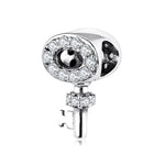 S925 Sterling Silver Inlaid Zircon Key Shape Pendant