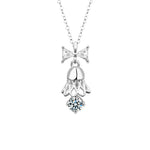 S925 Sterling Silver Moissanite Bell Pendant Necklace