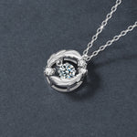 S925 Sterling Silver Feather Moissanite Pendant Necklace