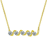 S925 Sterling Silver Moissanite Wind Spiral Roll Pendant Necklace