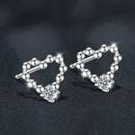 Moissanite S925 sterling silver heart-shaped earrings