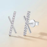 S925 Silver "Skyline Meteor" Moissanite Earrings