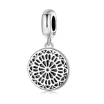 S925 Sterling Silver Embossed Flower Pendant