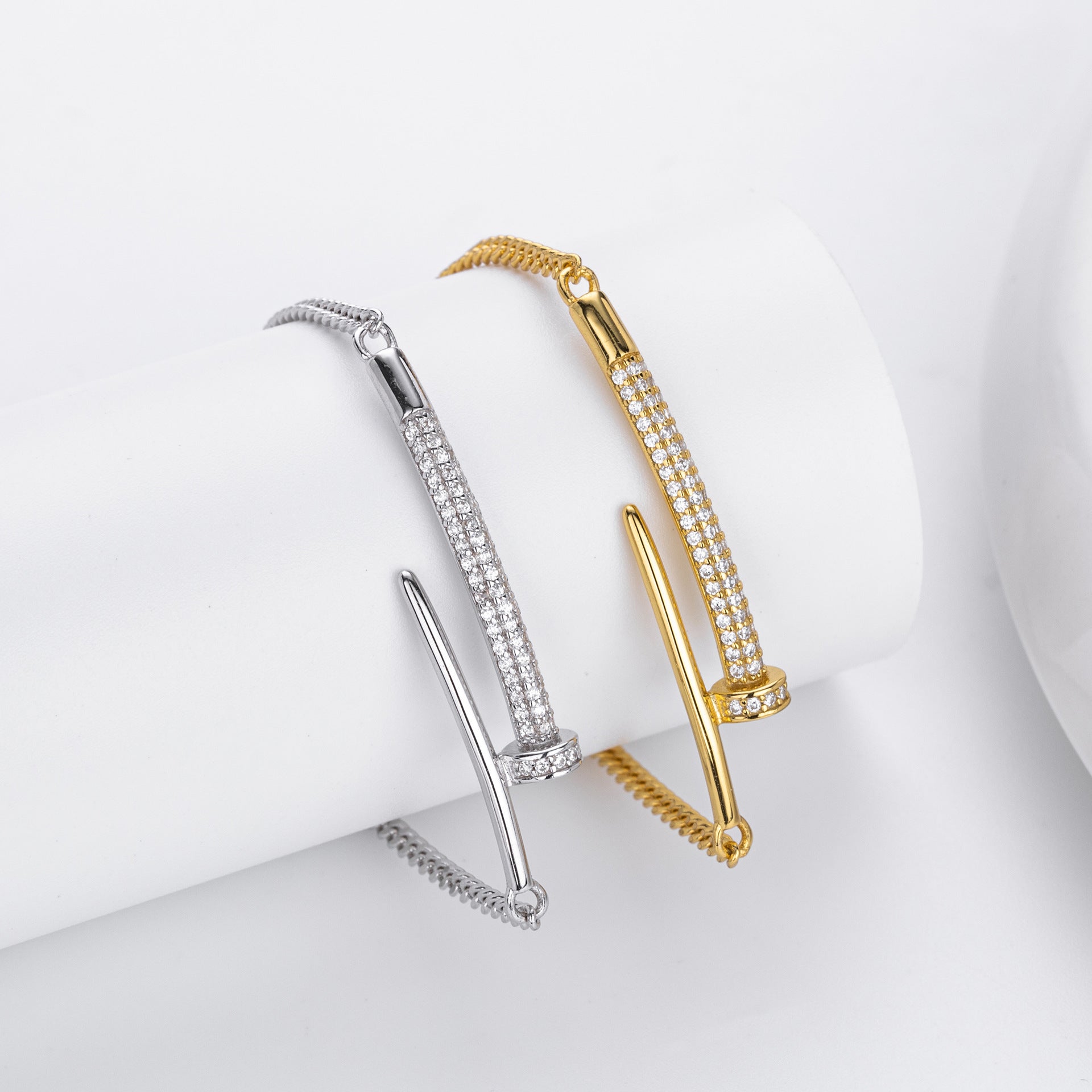 S925 Sterling Silver Studded Bracelet with Zirconia