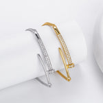 S925 Sterling Silver Studded Bracelet with Zirconia