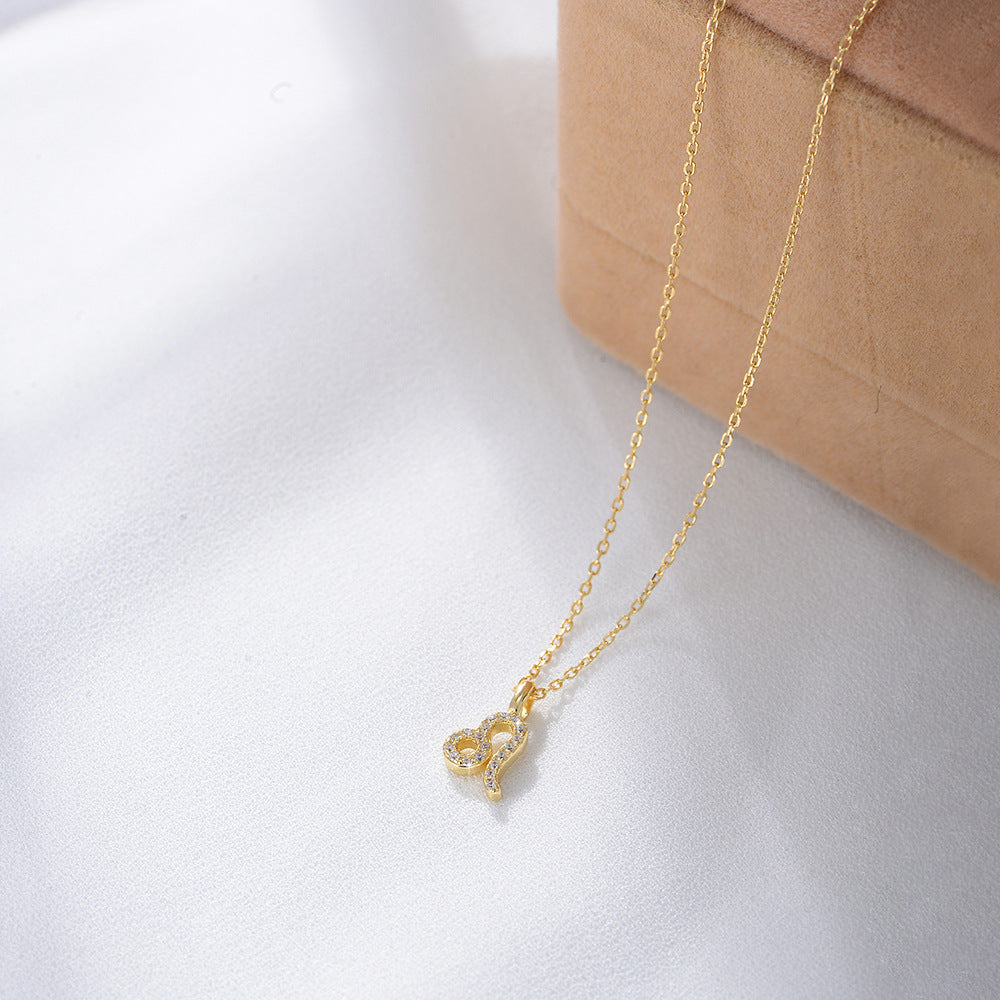 S925 Silver Zircon Inlaid Twelve Constellation Pendant Necklace