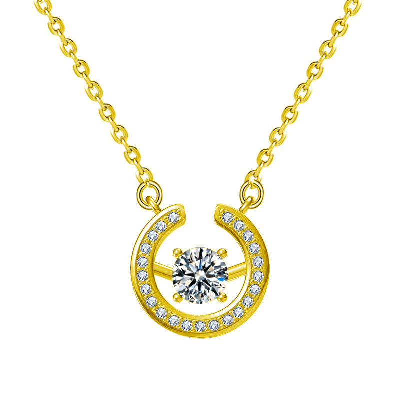 S925 Sterling Silver Moissanite Simple Ring Pendant  Necklace