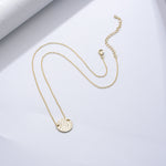 S925 Sterling Silver Convex round Necklace