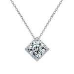 S925 Sterling Silver Moissanite Simple Cube Sugar Necklace