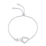 S925 Silver Heart-Shaped Moissanite Bracelet