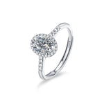 S925 Sterling Silver Oval Moissanite Ring