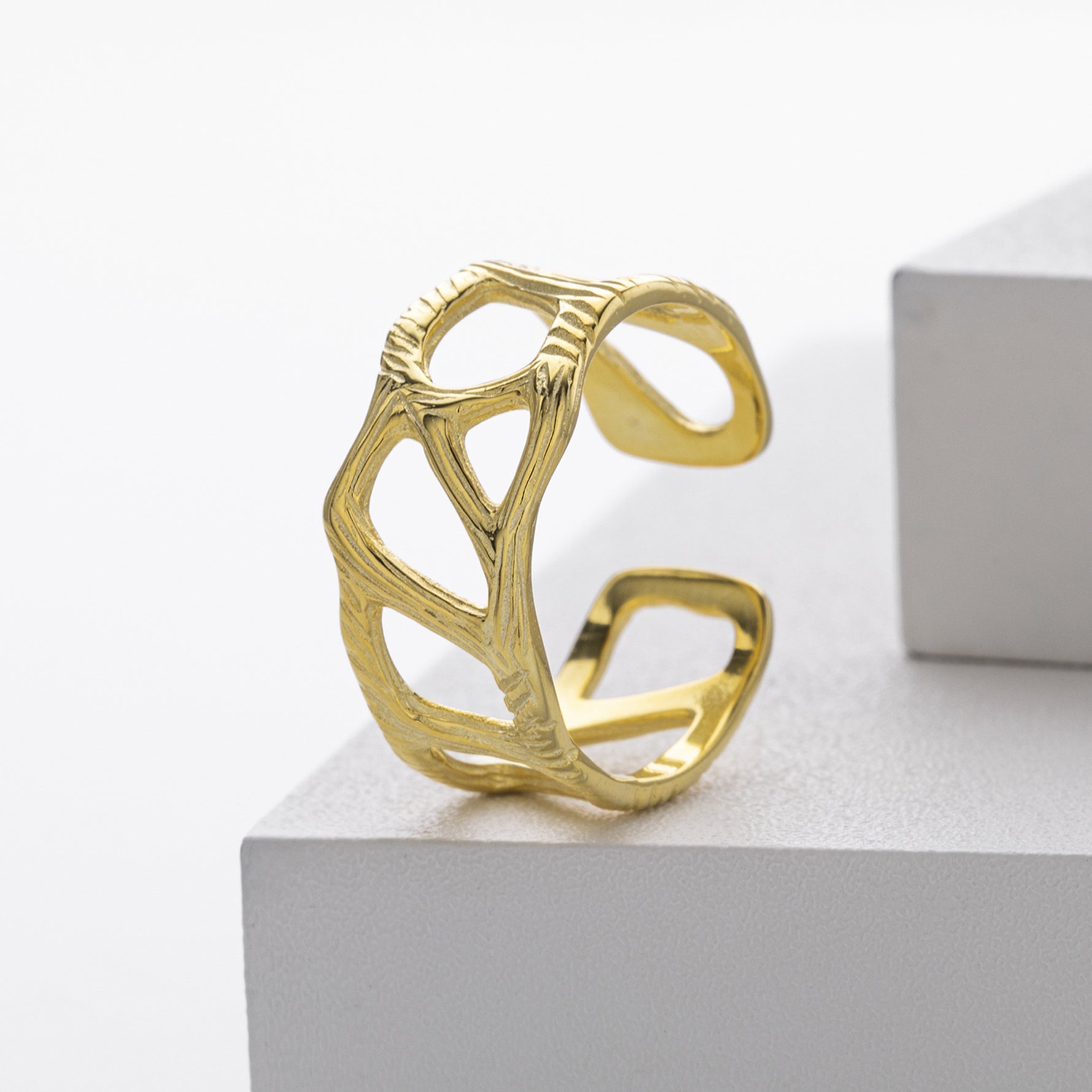 S925 Sterling Silver Fashionable and Unique Wrinkled Irregular Ring