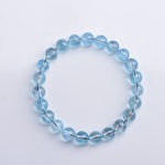 Natural Ice-Grade Blue Topaz Round Bead Bracelet