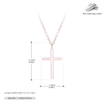S925 Sterling Silver Simple Polished Cross Necklace