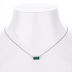 Rectangular colored zircon s925 sterling silver December birthstone collar necklace