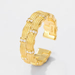 S925 Sterling Silver Gold-Plated New Chinese Style Braided Zircon Ring