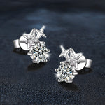 925 Silver Octagram Moissanite Stud Earrings