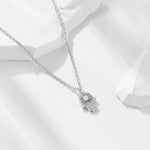 S925 Sterling Silver Fatima Hand Zircon Inlaid Necklace