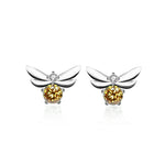 Personality creative Burt's Bee 925 sterling silver Mosan diamond earrings