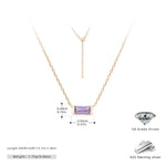 Rectangular colored zircon s925 sterling silver December birthstone collar necklace