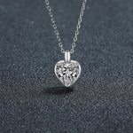 S925 Sterling Silver Moissanite Heart-Shaped Pendant Necklace