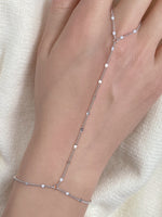 S925 Sterling Silver Beach Chain Ring Bracelet Integrated Chain Bracelet