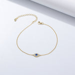 S925 Sterling Silver Devil's Eye Micro Inlaid Zircon Bracelet and Anklet Set
