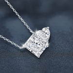 S925 Sterling Silver Rectangular Heart-Shaped Pendant Necklace
