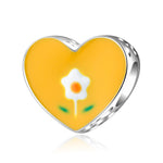 S925 Silver Heart-Shaped Flower Pendant