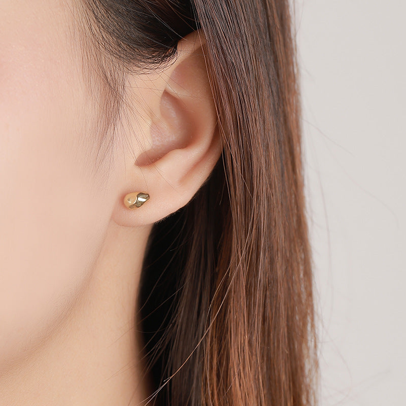 S925 Sterling Silver Irregular Surface Stud Earrings
