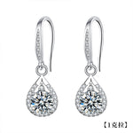 925 Sterling Silver Teardrop Earrings — Premium-Look Moissanite Studs for Women