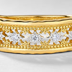 S925 Sterling Silver Gold-Plated Hollow Zircon Ring