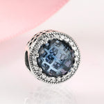 S925 Sterling Silver Beads Classic Color Zircon Snowflake Pendant