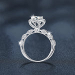 S925 Sterling Silver Crown Princess Moissanite Ring