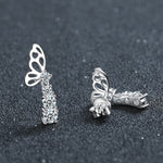 S925 Sterling Silver Moissanite Butterfly Tassel Earrings