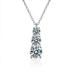 S925 sterling silver Moissanite Three lifetimes Necklace