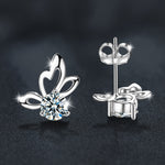 Moissanite S925 sterling silver butterfly earrings