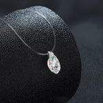S925 Sterling Silver Mermaid Tears Moissanite Water Drop Pendant Necklace