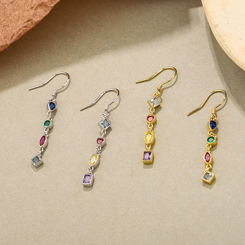S925 Sterling Silver and Zircon Earrings