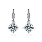 925 sterling silver tassel moissanite earrings