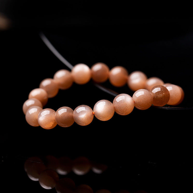 Natural Sunstone and Orange-Yellow Moonstone Bracelet