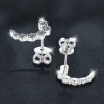 Moissanite & S925 Sterling Silver Full-Pavé C-Shaped Stud Earrings