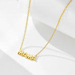 S925 Sterling Silver Electroplated 14K Glossy Mama Letter Pendant Mother's Day Necklace