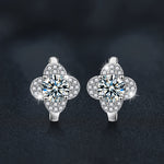 Moissanite & S925 Sterling Silver Four-Leaf Clover Earrings