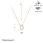 S925 Sterling Silver Simple Zircon Necklace with English Letters